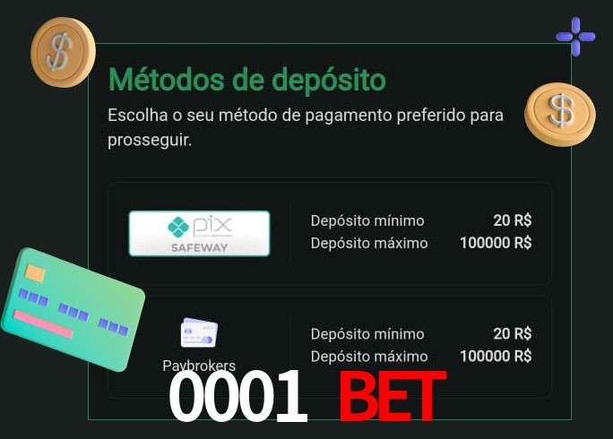 O cassino 0001 Bet oferece uma grande variedade de métodos de pagamento